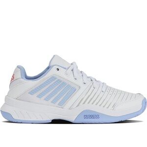 K-Swiss Women's White and Light Blue Tennis Sneakers